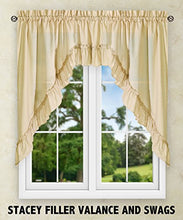 Load image into Gallery viewer, Ellis Curtain Stacey Sheer Tailored Tier Pair Curtains, 56&quot; x 30&quot;, Almond
