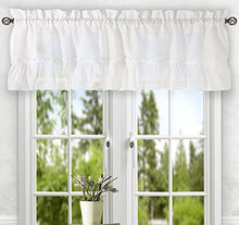 Load image into Gallery viewer, Ellis Curtain Stacey Sheer Balloon Valance, 60&quot; x 15&quot;, White
