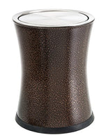Bennett Swivel-A-Lid Small Trash Can, Metal Attractive 'Center-Inset' Designed Wastebasket, Modern Home Dcor, Round Shape (Brown)