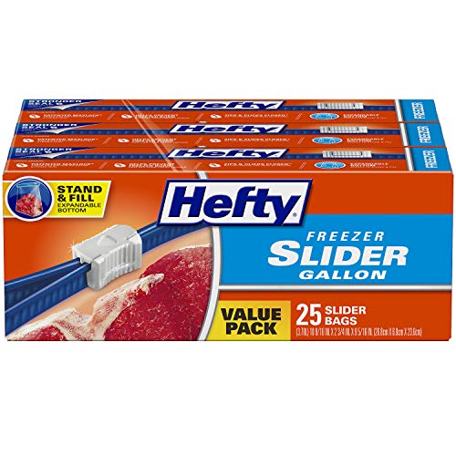 Hefty Slider Freezer Bags, Gallon Size, 75 Count