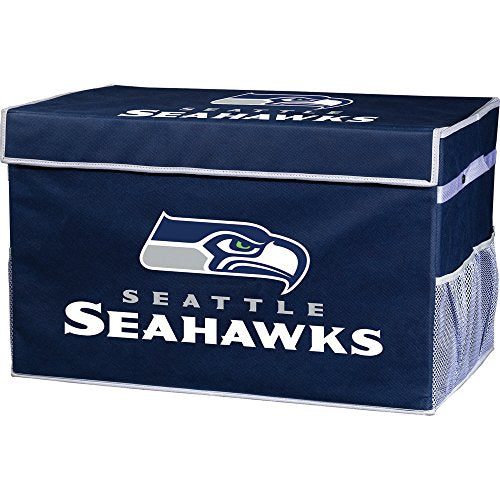 Franklin Sports NFL Seattle Seahawks Folding Storage Footlocker Bins - Official NFL Team Storage Organizers - Collapsible Containers - Small