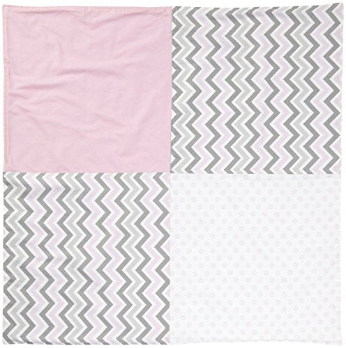 New Arrivals Peace, Love & Pink Crib Blanket-Pink & Gray