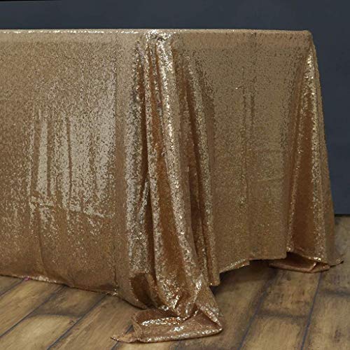 BalsaCircle 60x102-Inch Gold Rectangle Tablecloth for Wedding Party Cake Dessert Events Table Linens