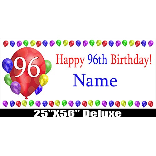96TH Birthday Balloon Blast Deluxe Customizable Banner by Partypro