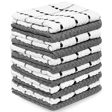 Load image into Gallery viewer, Zeppoli Kitchen Towels, 12 Pack - 100% Soft Cotton - 15 x 25 Inches - Dobby Weave - Great for Cooking in Kitchen and Household Cleaning (12-Pack)

