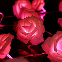 Pink 20 LED Rose Flower Lights Lamp Garden Party Decorative Lights by 24/7 store