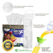 Load image into Gallery viewer, Frozip 125 Disposable Ice Popsicle Mold Bags| BPA Free Freezer Tubes With Zip Seals | For Healthy Snacks, Yogurt Sticks, Juice &amp; Fruit Smoothies, Ice Candy Pops| Comes With A Funnel (8x2&quot;)
