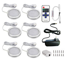 Load image into Gallery viewer, Xking 6 Puck Lights LED Wireless Kitchen Under Cabinet Lighting Dimmable with RF Remote Controller, DC12V Total 12W (Warm White)
