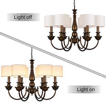 Load image into Gallery viewer, Wellmet Chandelier Shades,ONLY for Candle Bulbs,Clip-on Drum Lamp Shades,Set of 6,5.5&quot;x5.5&quot;x5&quot;, Cream White

