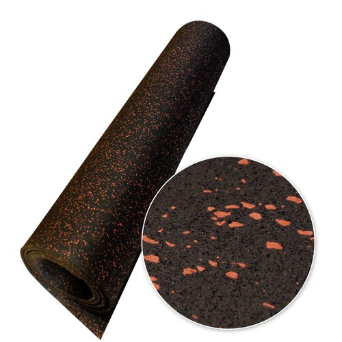 Rubber-Cal Elephant Bark Flooring, Red Dot, 3/8-Inch x 4 x 7.5-Feet