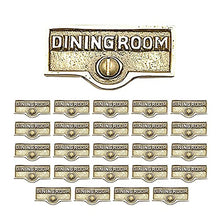 Load image into Gallery viewer, 25 Switch Plate Tags DINGING ROOM Name Signs Labels Brass | Renovator&#39;s Supply
