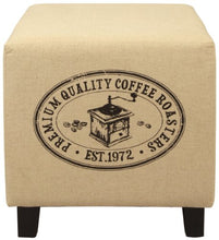Load image into Gallery viewer, Lux Home Vintage Recycle Ottoman Footstool Coffee Pattern Design
