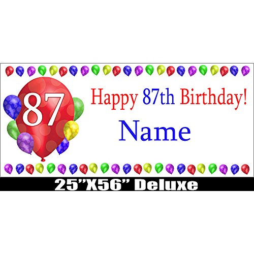 87TH Birthday Balloon Blast Deluxe Customizable Banner by Partypro