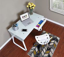 Load image into Gallery viewer, OneSpace Ultramodern Glass Computer Desk with Drawers, White
