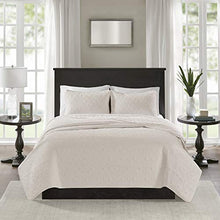 Load image into Gallery viewer, Madison Park Quebec Coverlet Quilted Cotton Fill Mini Set, King/Cal King, Ivory
