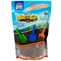 Bag O' Dirt - Unique Play Dirt For Burying and Digging Fun. Includes Rake, Round Shovel and Square Shovel.