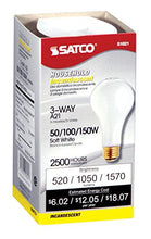 Load image into Gallery viewer, Satco S1821 120V 50/100/150 Watt A21 Medium Base Light Bulb, White
