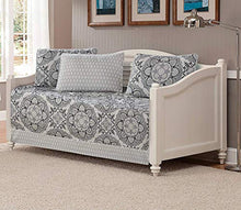 Load image into Gallery viewer, Fancy Collection 5pc Day Bed Cover Modern Reversible Grey New (Floral Grey)
