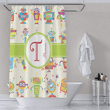 Load image into Gallery viewer, YouCustomizeIt Rocking Robots Extra Long Shower Curtain - 70&quot;x84&quot; (Personalized)
