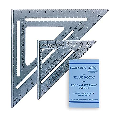 SWANSON Tool Co., Inc SW1201K Value Pack 7 inch Speed Square and Big 12 Speed Square (without layout bar) ships with Blue Book