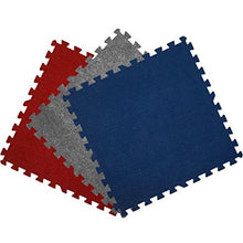 Load image into Gallery viewer, Get Rung Carpet Topped Mat with Interlocking Foam Tiles. Great Alternative to Rolled Carpet . Excellent for Trade Show, Basement or As a Carpet Replacement Mat. (RED, 100SQFT)
