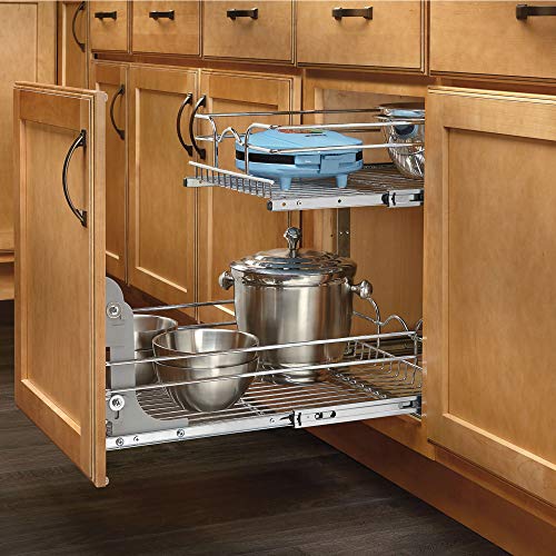 Rev A Shelf 5 Wb2 1822 Cr 18 X 22 Inch Two Tier Kitchen Organization Cabinet Pull Out Storage Wire Ba