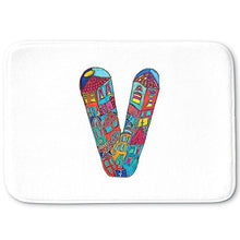 Load image into Gallery viewer, DiaNoche Designs Memory Foam Bath or Kitchen Mats by Dora Ficher - Letter V, Large 36 x 24 in
