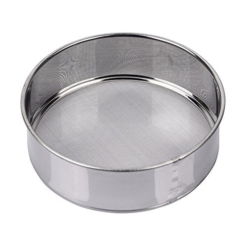 AMPSEVEN Small Tamis Fine Mesh Flour Sieve 60 Stainless Steel Round Sifter for Baking(6 Inch, 60m Mesh)