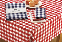Load image into Gallery viewer, DII 52x52&quot; Square Cotton Tablecloth, Red &amp; White Check - Perfect for Fall, Thanksgiving, Farmhouse Dcor, Dinner Parties, Christmas, Picnics &amp; Potlucks or Everyday Use
