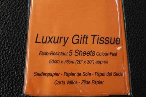SatinWrap Luxury Tissue Wrapping Paper Orange 5 Sheet
