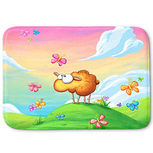 Load image into Gallery viewer, DiaNoche Designs Memory Foam Bath or Kitchen Mats by Tooshtoosh - Wallo the Sheep Pink, Large 36 x 24 in
