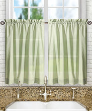 Load image into Gallery viewer, Ellis Curtain Stacey Tailored Tier Pair Curtains, 56&quot; x 30&quot;, Sage
