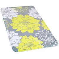 Wimaha Non-Slip Bath Mats Rugs, Extra Large, Super Soft, Water Absorbent Fast Dry, Microfiber Rug for Bathroom Shower, Tub, Bathtub, Kitchen, Bedroom, Hotel, 31 x 19, Peony Yellow Grey