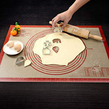 Load image into Gallery viewer, Non-slip Silicone Pastry Mat Extra Large with Measurements 28&#39;&#39;By 20&#39;&#39; for Silicone Baking Mat, Counter Mat, Dough Rolling Mat,Oven Liner,Fondant/Pie Crust Mat By Folksy Super Kitchen (2028, red)
