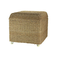Household Essentials Rolling Seagrass Wicker Storage Seat