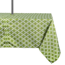 Load image into Gallery viewer, DII Spring &amp; Summer Outdoor Tablecloth, Spill Proof and Waterproof with Zipper and Umbrella Hole, Host Backyard Parties, BBQs, &amp; Family Gatherings - (60x120&quot; - Seats 10 to 12) Fresh Spring Lattice
