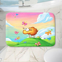 Load image into Gallery viewer, DiaNoche Designs Memory Foam Bath or Kitchen Mats by Tooshtoosh - Wallo the Sheep Pink, Large 36 x 24 in
