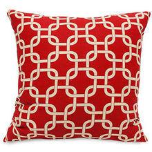 Load image into Gallery viewer, Majestic Home Goods Red Links Indoor / Outdoor Large Pillow 20&quot; L x 8&quot; W x 20&quot; H
