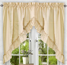 Load image into Gallery viewer, Ellis Curtain Stacey Sheer Tailored Tier Pair Curtains, 56&quot; x 36&quot;, Almond
