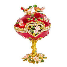 Load image into Gallery viewer, QIFU-Hand Painted Enameled Faberge Egg Style Decorative Hinged Jewelry Trinket Box Unique Gift For Home Decor
