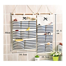 Load image into Gallery viewer, OPOO Fabric Wall Door Closet Hanging Storage Bag Small Cotton Hanging Pocket Door Hanging Organizer 6/8 Pockets
