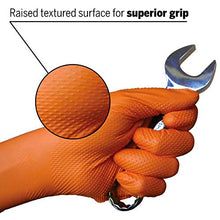 Load image into Gallery viewer, Tiger Grip Orange Superior Grip Disposable Nitrile Gloves, Large Box of 100 - Great for Mechanics, Auto Hobbyists, Industrial &amp; Manual Laborers, Cleaning Work &amp; More EPPCO 08844S
