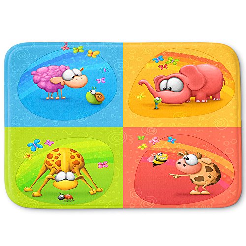 DiaNoche Designs Memory Foam Bath or Kitchen Mats by Tooshtoosh - Meet the Little Ones, Large 36 x 24 in
