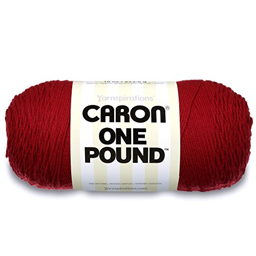 Caron  One Pound Solids Yarn - (4) Medium Gauge 100% Acrylic - 16 oz -  Claret- For Crochet, Knitting & Crafting