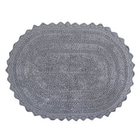 DII Ultra Soft Spa Cotton Crochet Oval Bath Mat or Rug Place in Front of Shower, Vanity, Bath Tub, Sink, and Toilet, 17 x 24