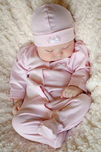 Load image into Gallery viewer, Baby Girls Pink Receiving Blanket with a Hand Embroidered Heart.
