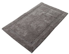 Load image into Gallery viewer, Saffron Fabs 2 Piece Bath Rug Set, 100% Soft Cotton, Size 24x17 Inch and 34x21 Inch, Latex Spray Non-Skid Backing, Solid Gray Color, Textured Border, Hand Tufted, 190 GSF Weight, Machine Washable
