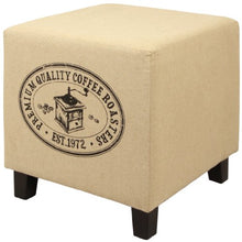 Load image into Gallery viewer, Lux Home Vintage Recycle Ottoman Footstool Coffee Pattern Design
