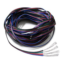 22 Gauge 4Pin Extension Wire, EvZ 22AWG 4 Conductor Parallel Electric Cable Cord for RGB LED Strips 3528 5050, Black-Green-Red-Blue, 66ft/20M