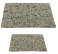 Castle Hill 2-Piece Palm Bath Rug, Light Sage, 17 by 24-Inch and 24 by 40-Inch